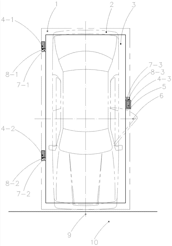 Two-layer parking equipment based on three-column supporting and three-point traction lifting