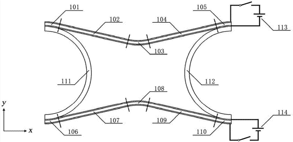 Concave wave-shaped negative Poisson's ratio structure based on dielectric electroactive polymers