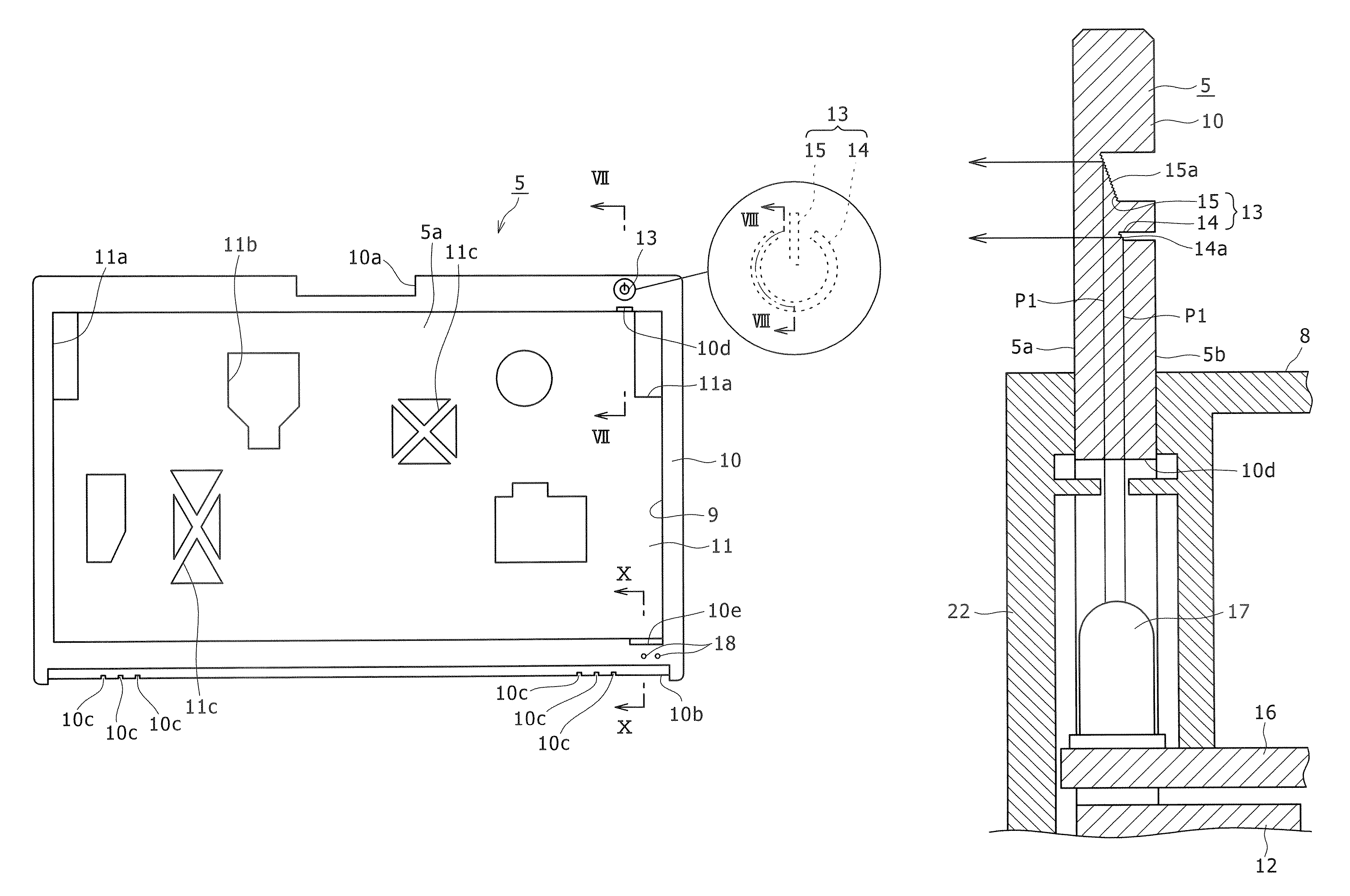 Electronic apparatus emitting light through a unitary transparent base chassis