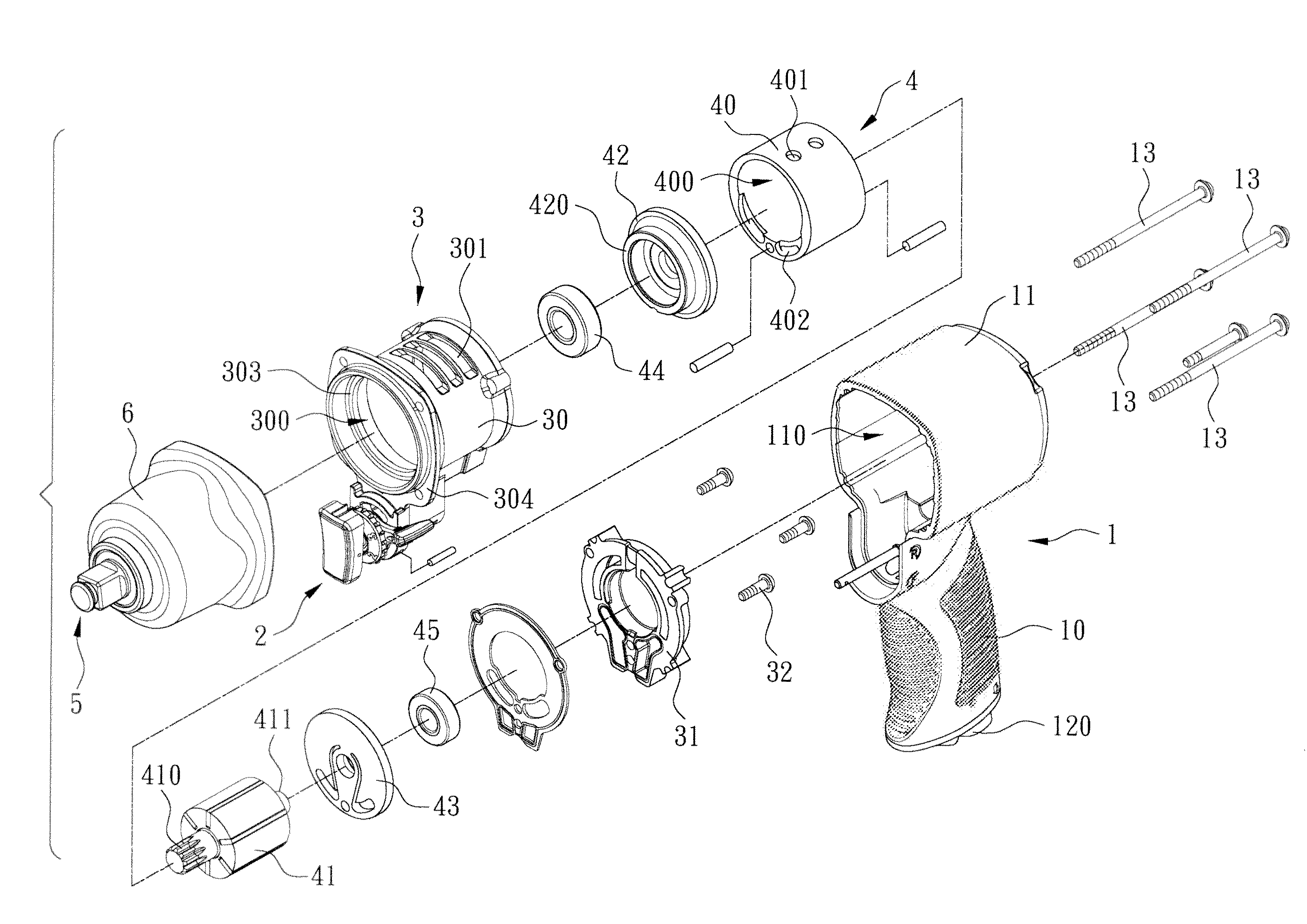 Structure of pneumatic impact wrench