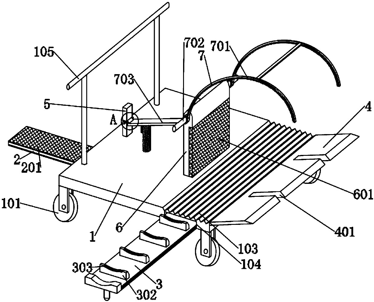 Convenient moving device of construction pipeline