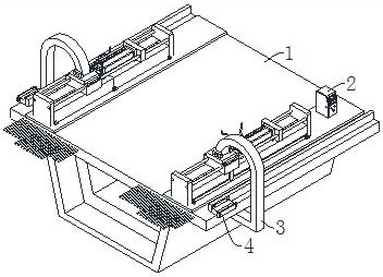 Pushing device of self-deviation-rectification guy rope hanging basket for bridge construction