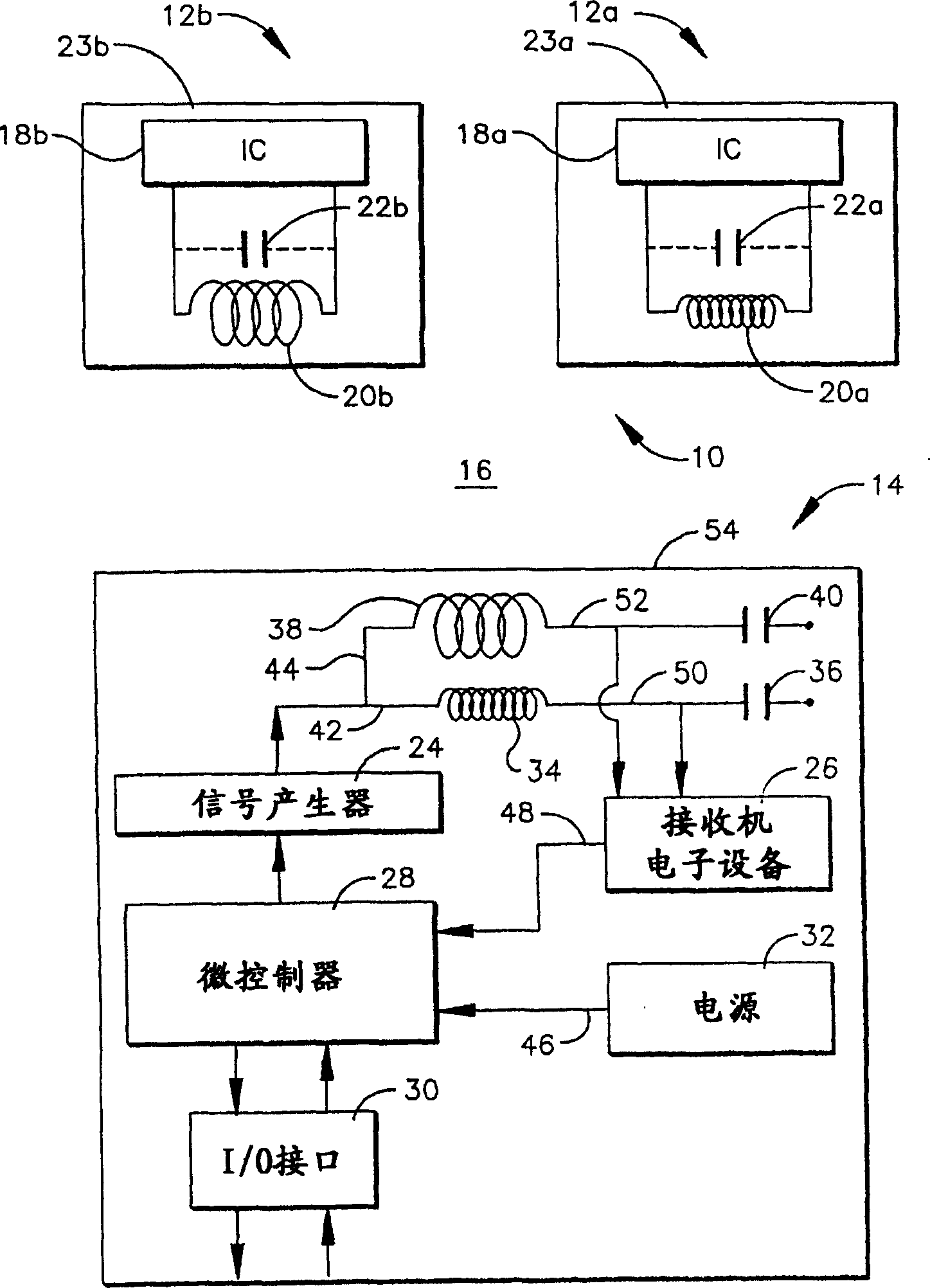 Antenna array for an RFID reader compatible with transponders operating at different carrier frequencies