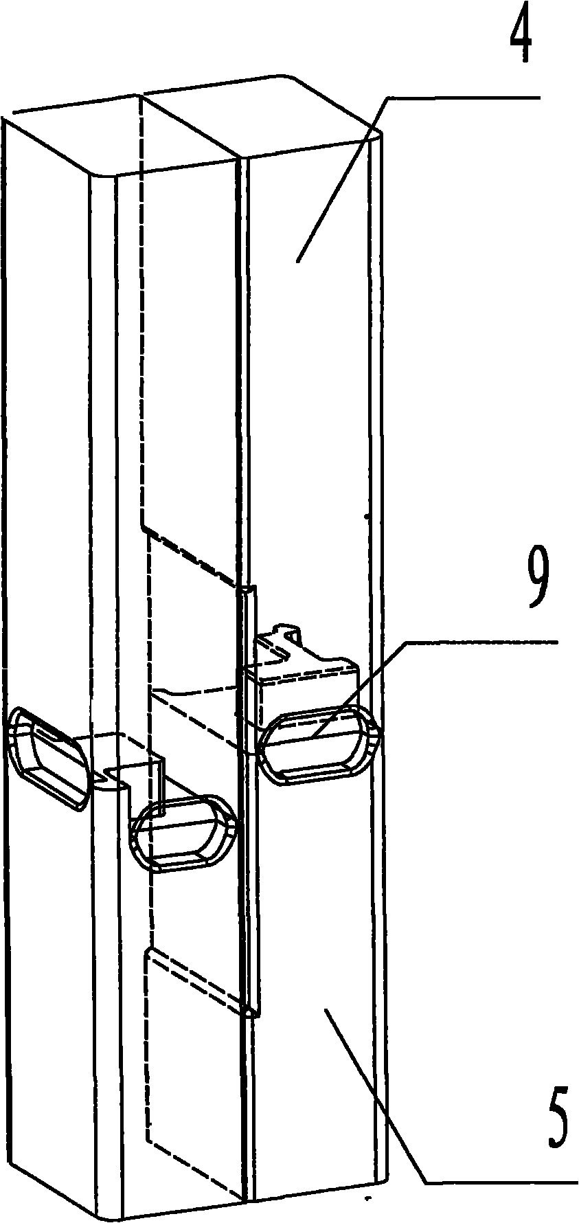 Punch forming device of guide grooves of energy-absorbing box of automobile anti-collision rod