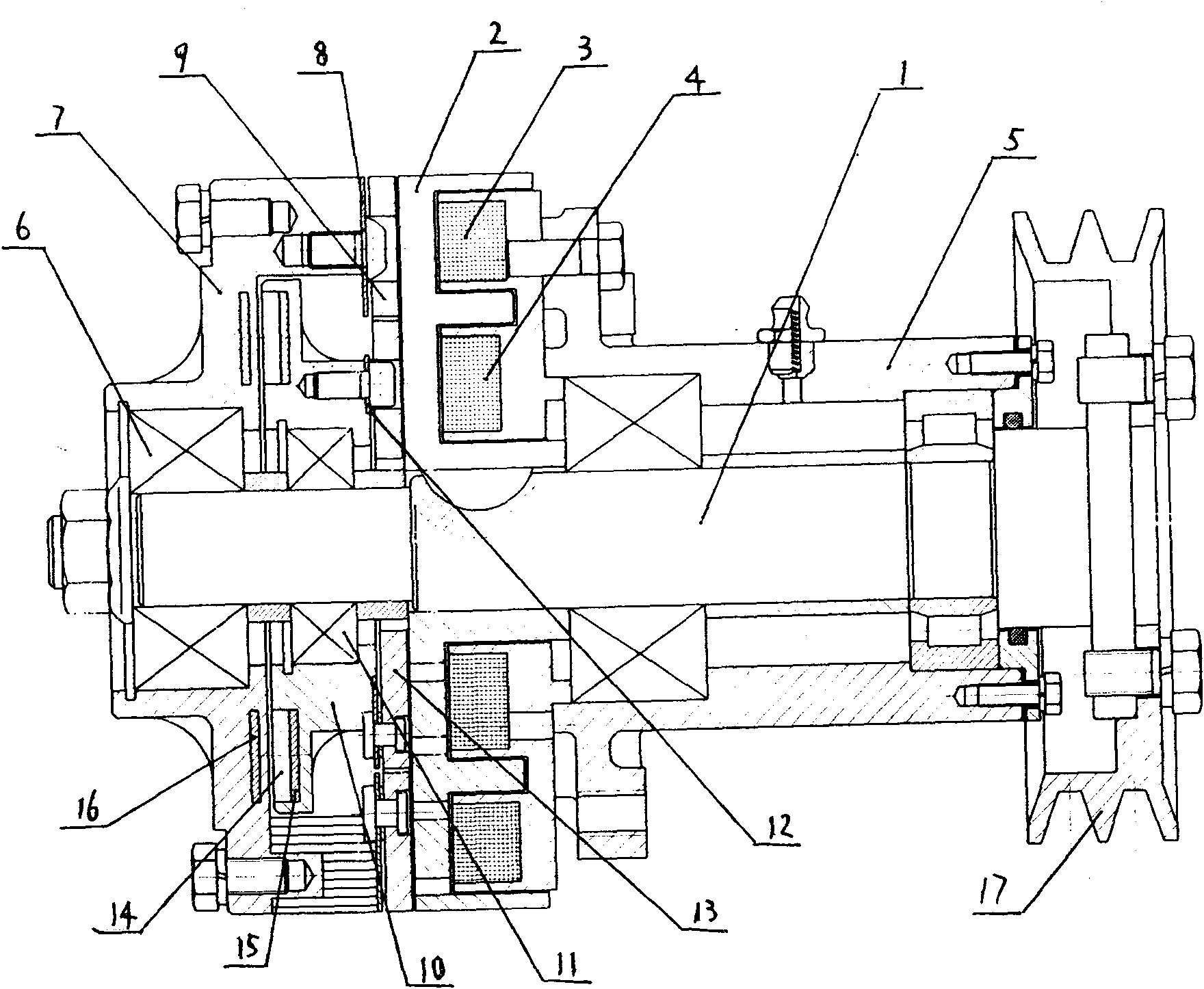 Three-speed electromagnetic fan clutch