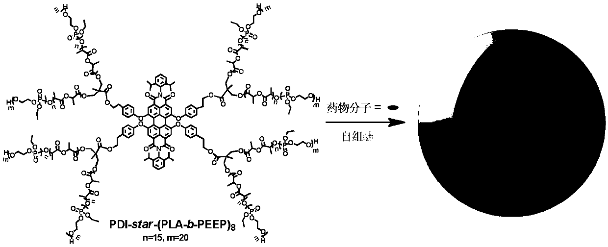 Preparation and application of fluorescent star-shaped block copolymer