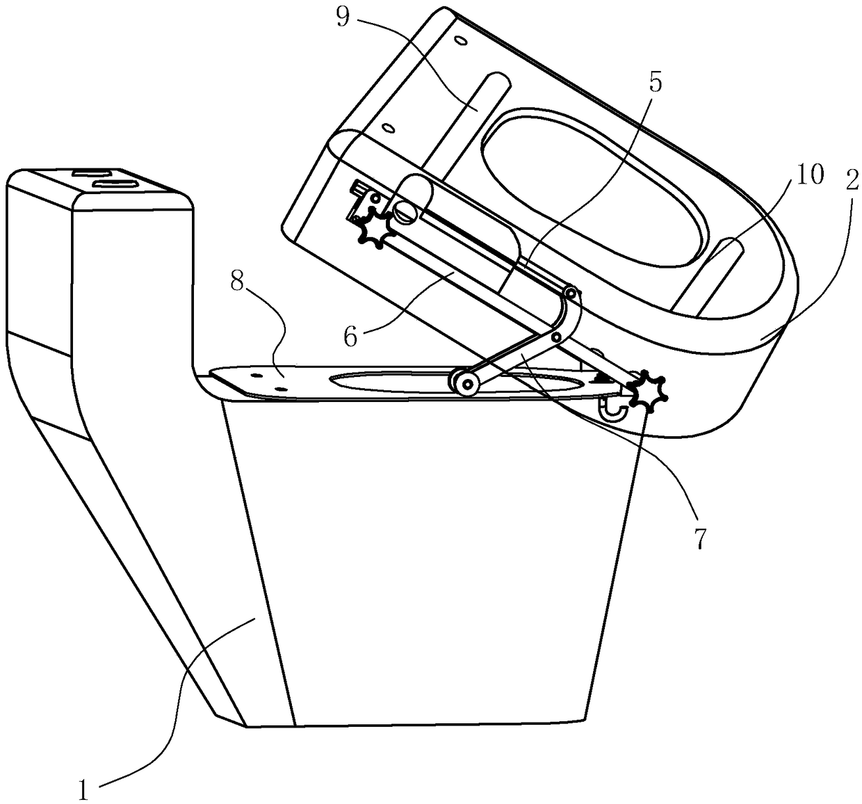 Electric heightening standing-up assisting device for closestool