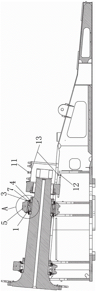 A method for centering adjustment of a main shaft bearing shaft system of a wind power generating set