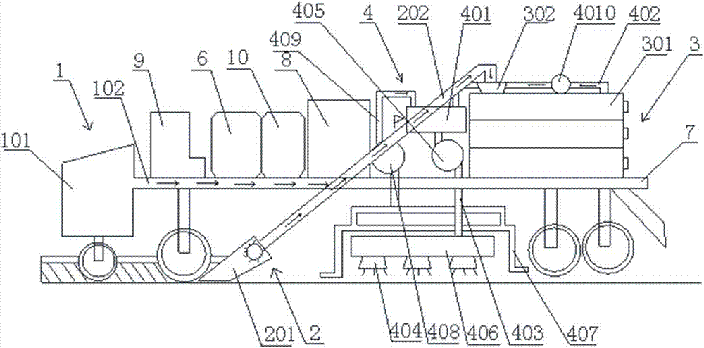 A kind of asphalt pavement hot-in-place recycling machine for recycling asphalt smoke and dust