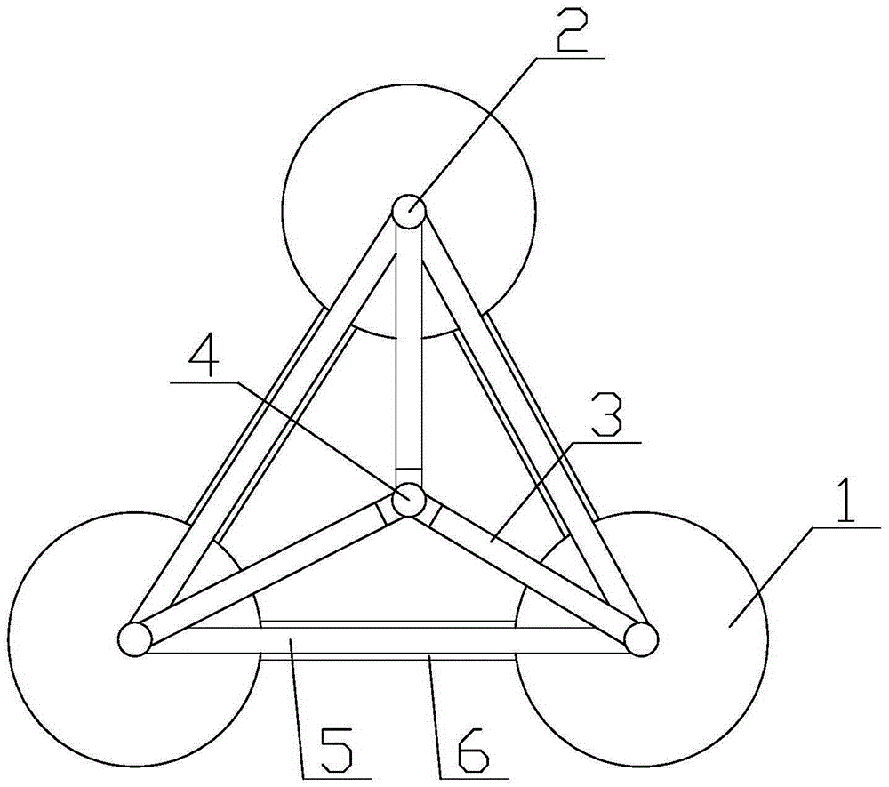 A combined foundation structure system with three barrel foundations with supports