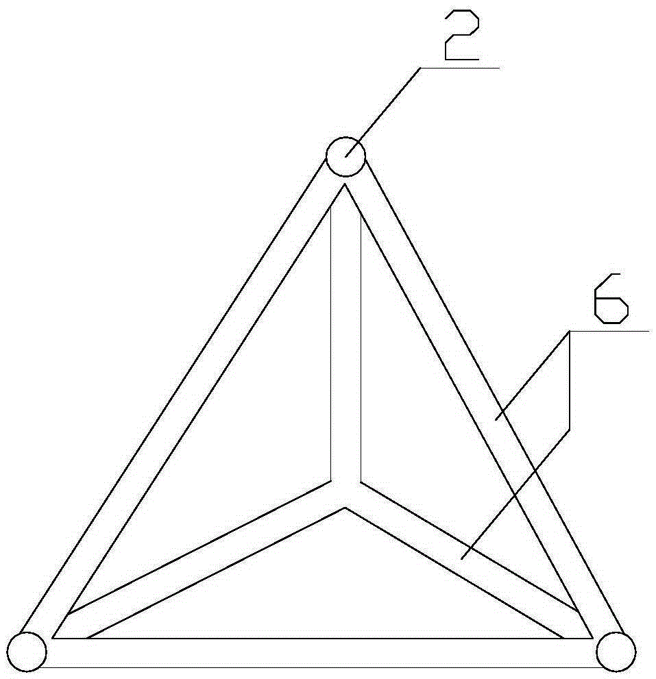 A combined foundation structure system with three barrel foundations with supports