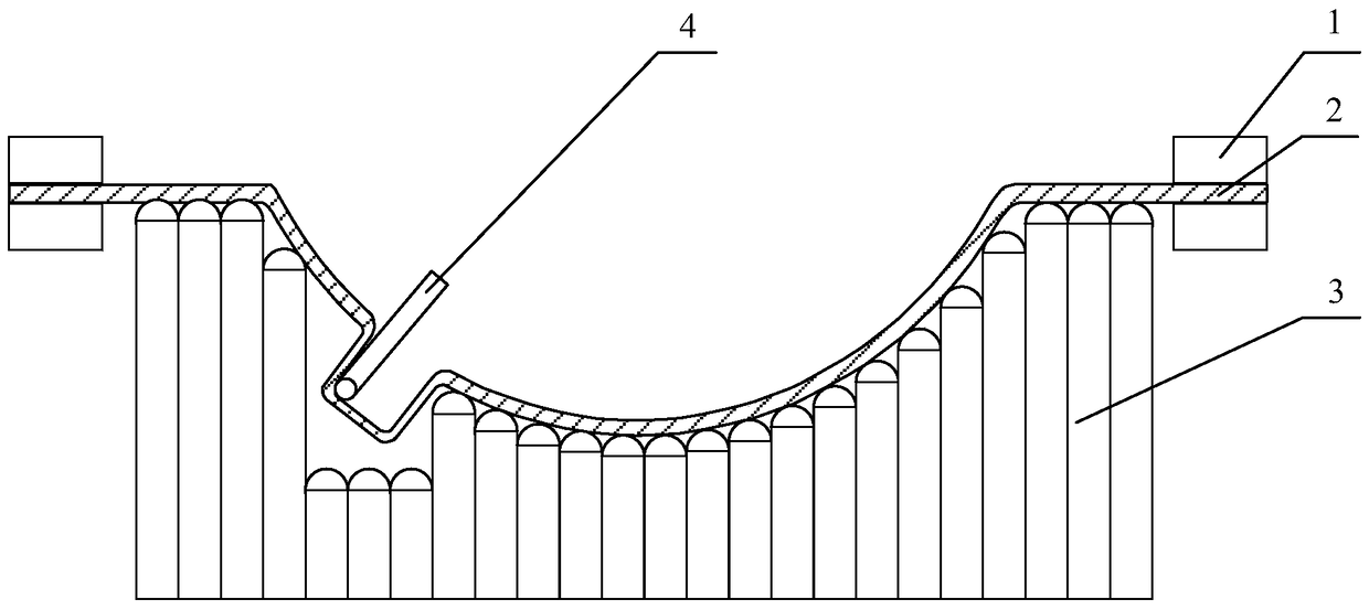 System and method for flexible forming of three-dimensional curved surface parts with bosses