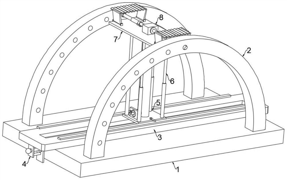 Construction device for connecting plates between tunnel primary support steel arches