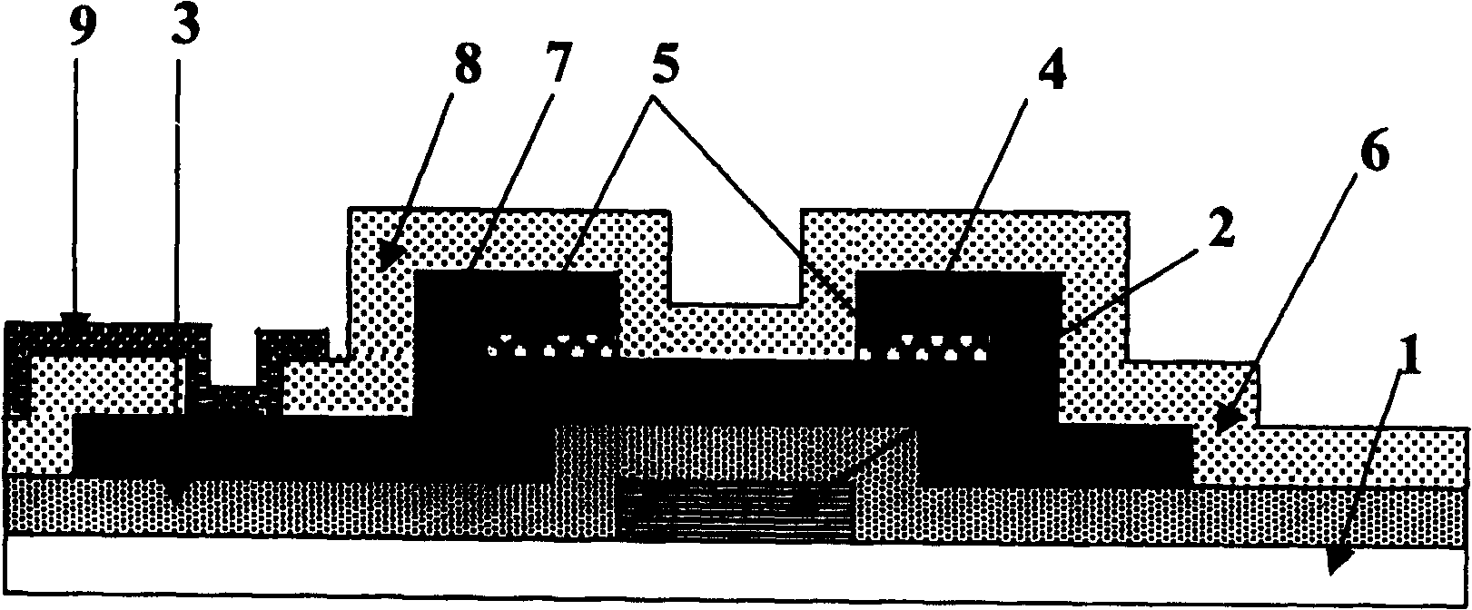 Thinfilm transistor device for reducing leaping voltage