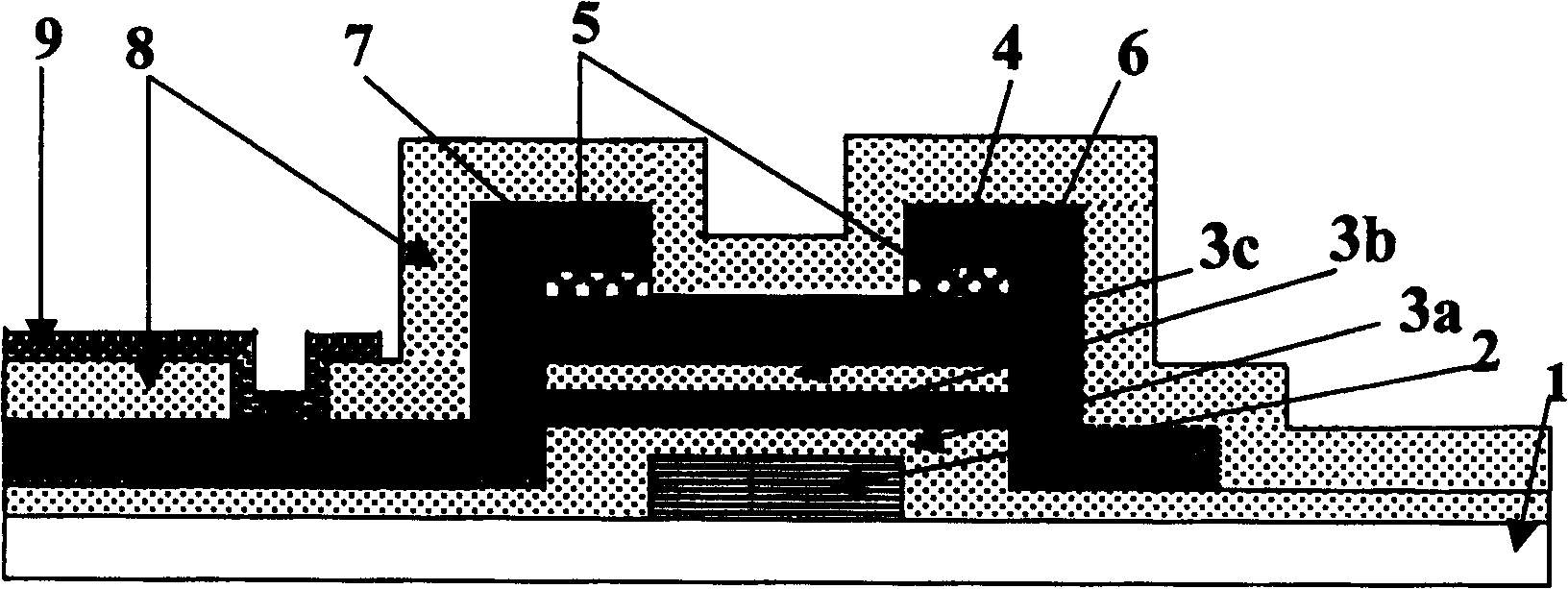 Thinfilm transistor device for reducing leaping voltage