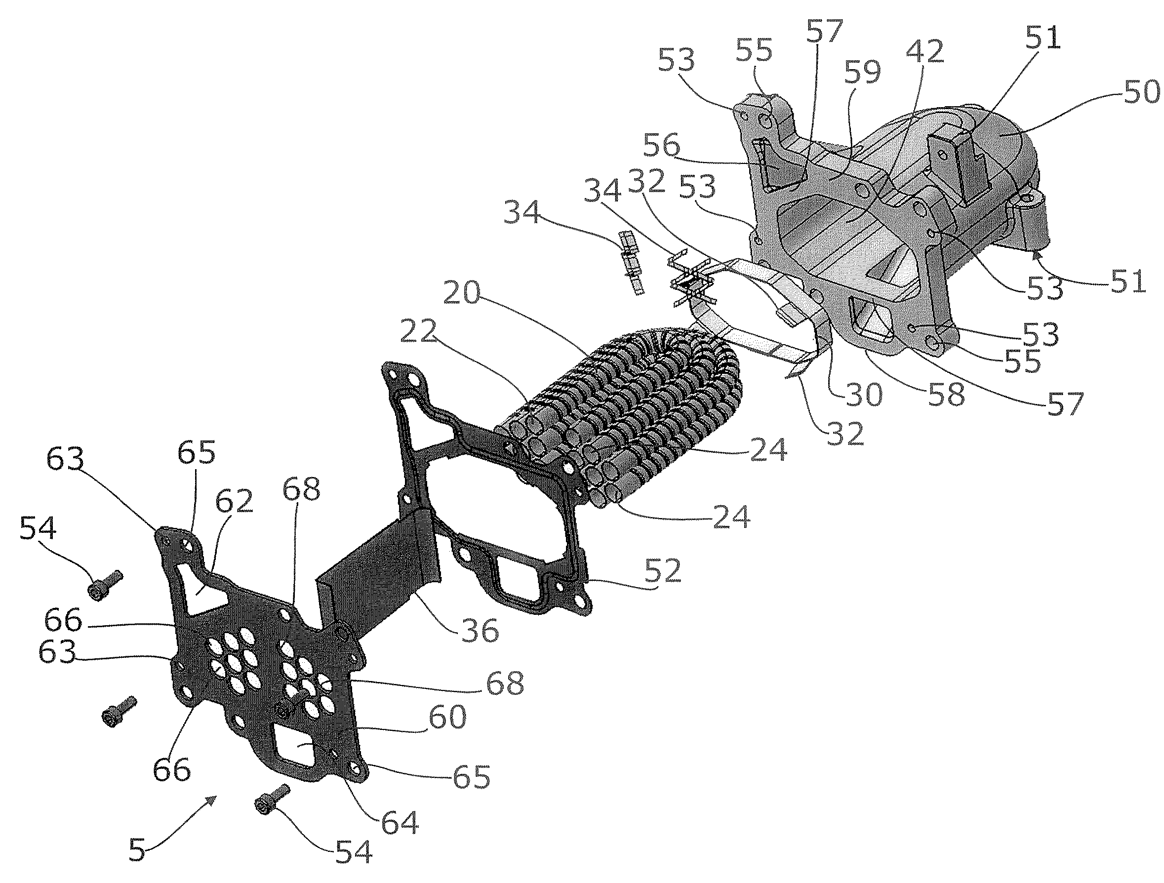 Exhaust gas heat exchanger with integrated mounting interface