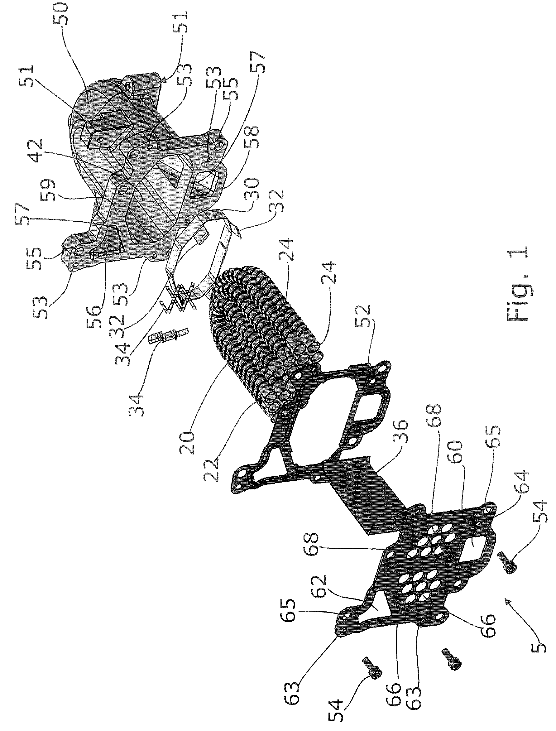 Exhaust gas heat exchanger with integrated mounting interface