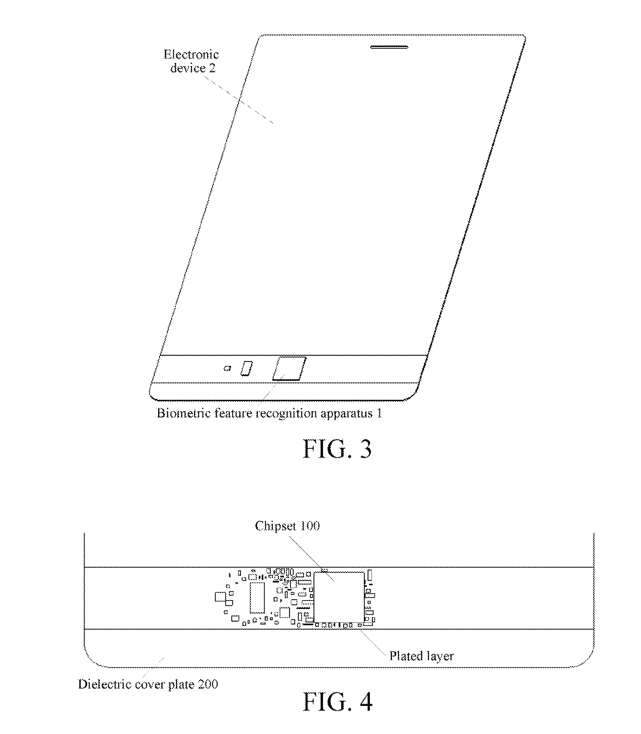 Biometric feature recognition apparatus and electronic device