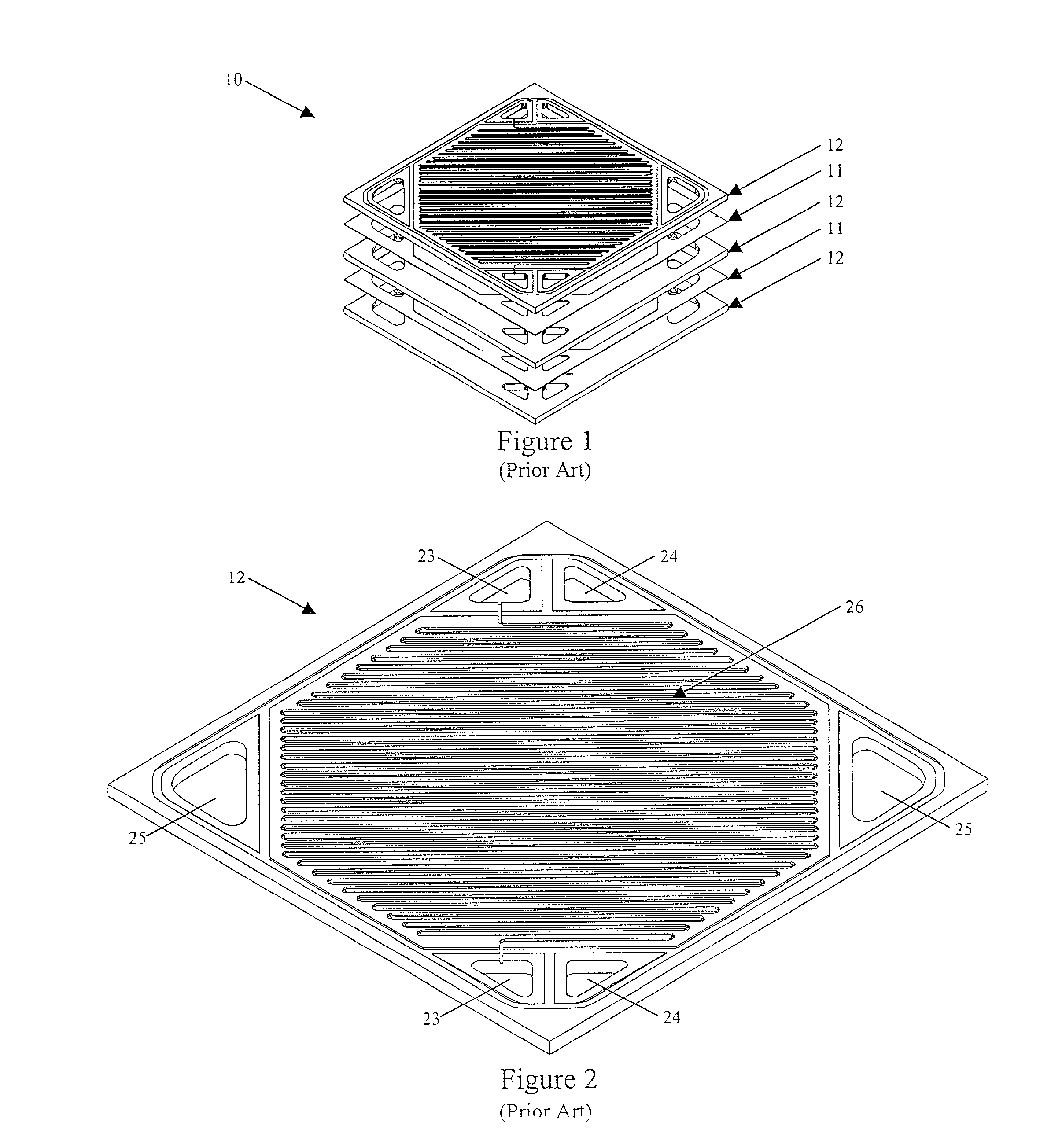 Corrugated flow field plate assembly for a fuel cell