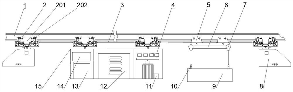 Diesel type unmanned monorail crane and control method thereof