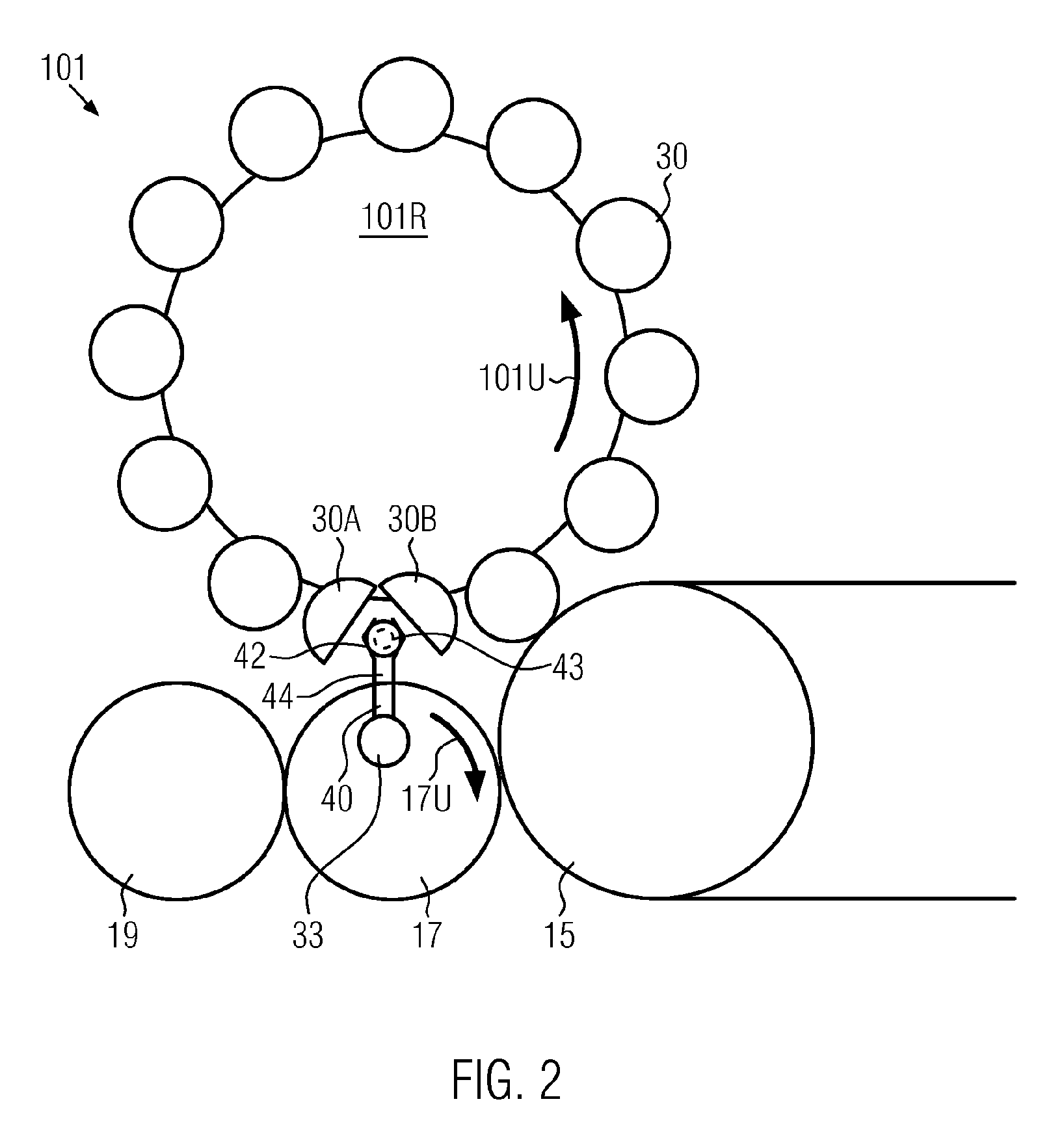 One-star system for feeding and discharging containers for processing machines