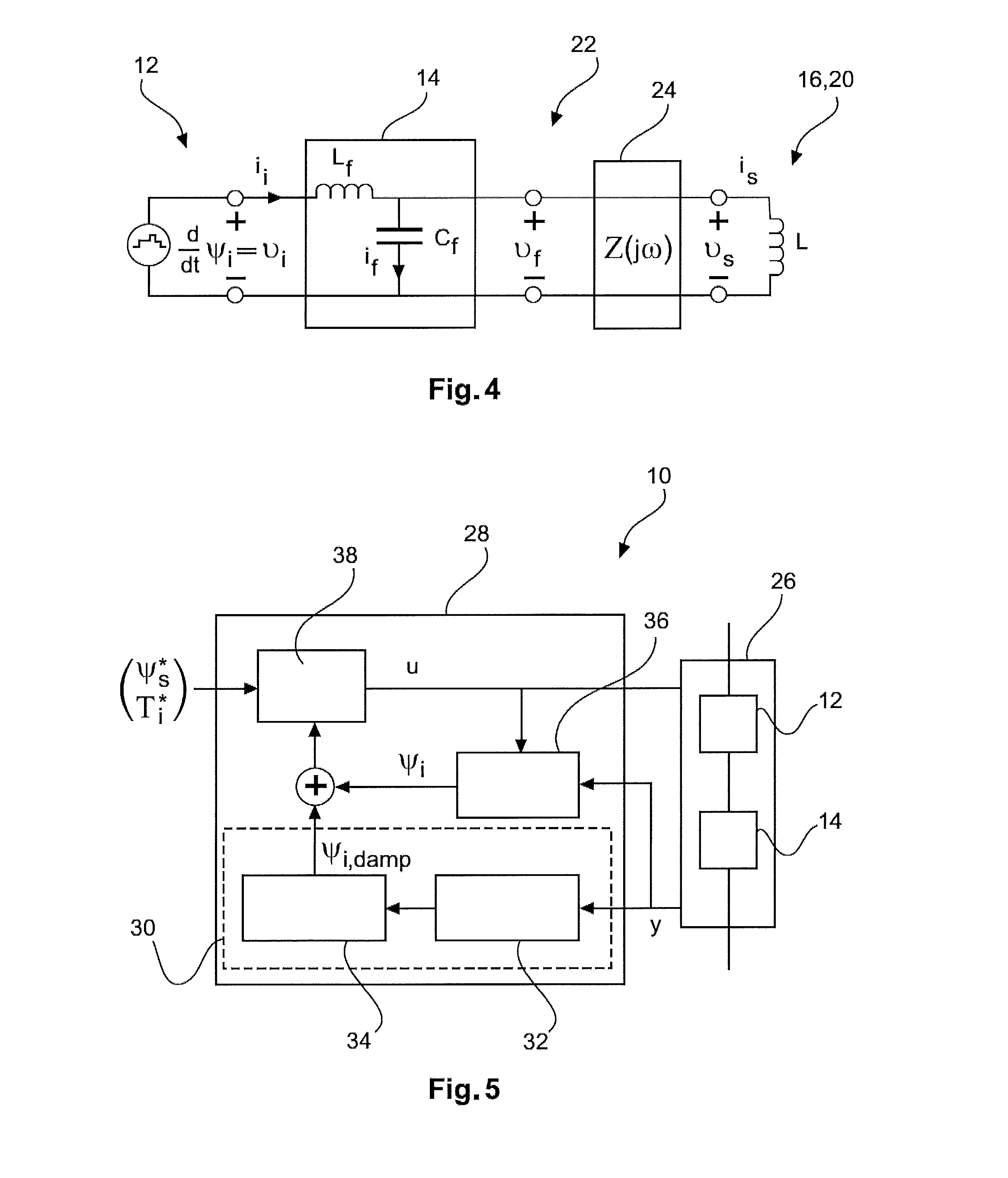 Control method for electrical converter with lc filter