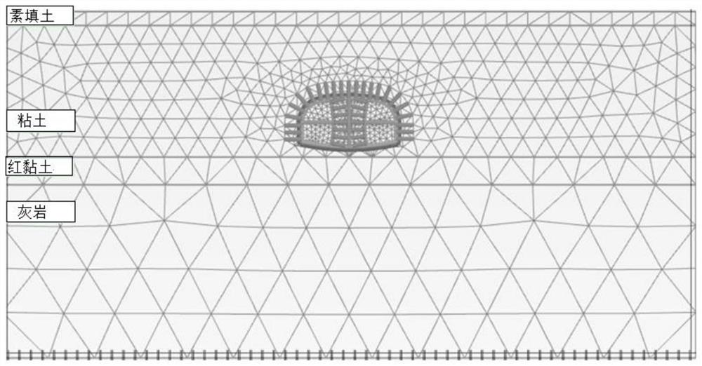 Mining tunnel simulation construction method considering red clay unloading influence