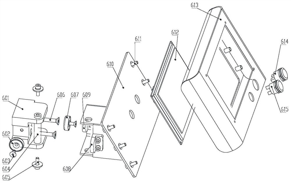 Operation panel mounting structure of relay sorting AGV carrying trolley