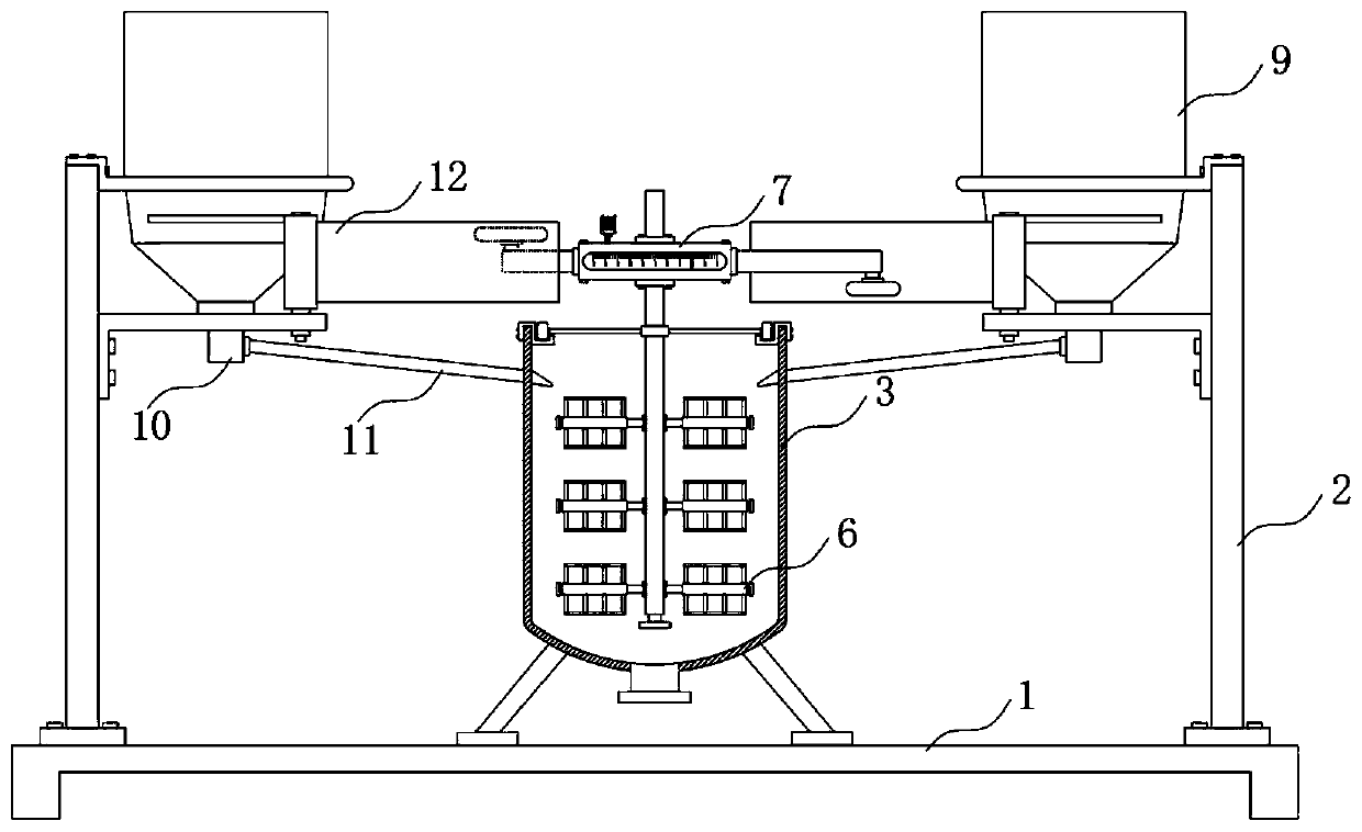 Compound fertilizer mixing system based on lever principle