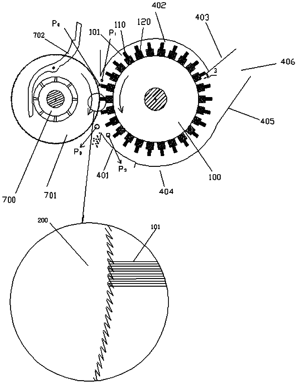 Cotton fiber impurity removing device and method based on cotton fiber transfer device