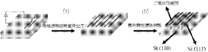 Preparation method of nano-imprint template in vector type AFM (atomic force microscopy) nano processing system