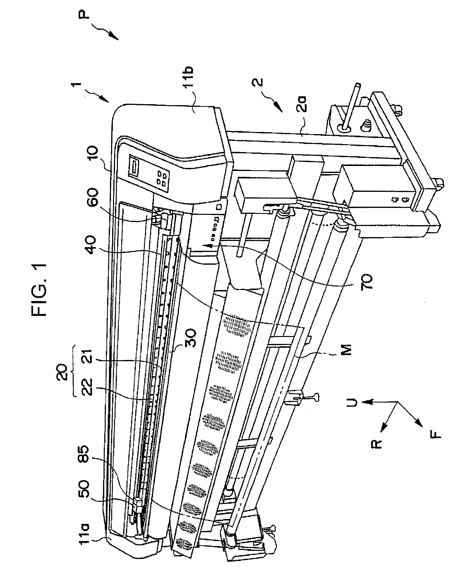 Printer-plotter and method for printing and cutting