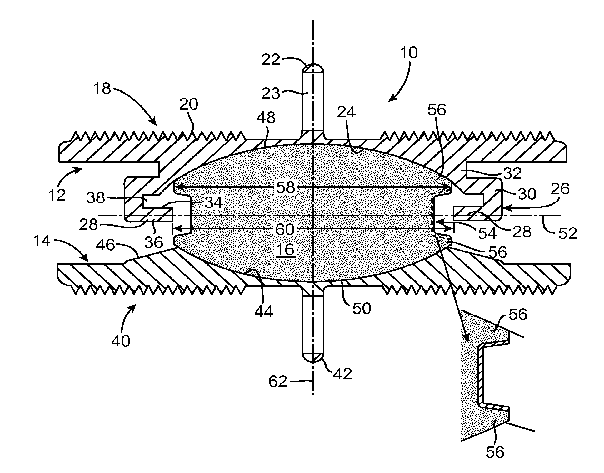 Prosthetic disc for intervertebral insertion