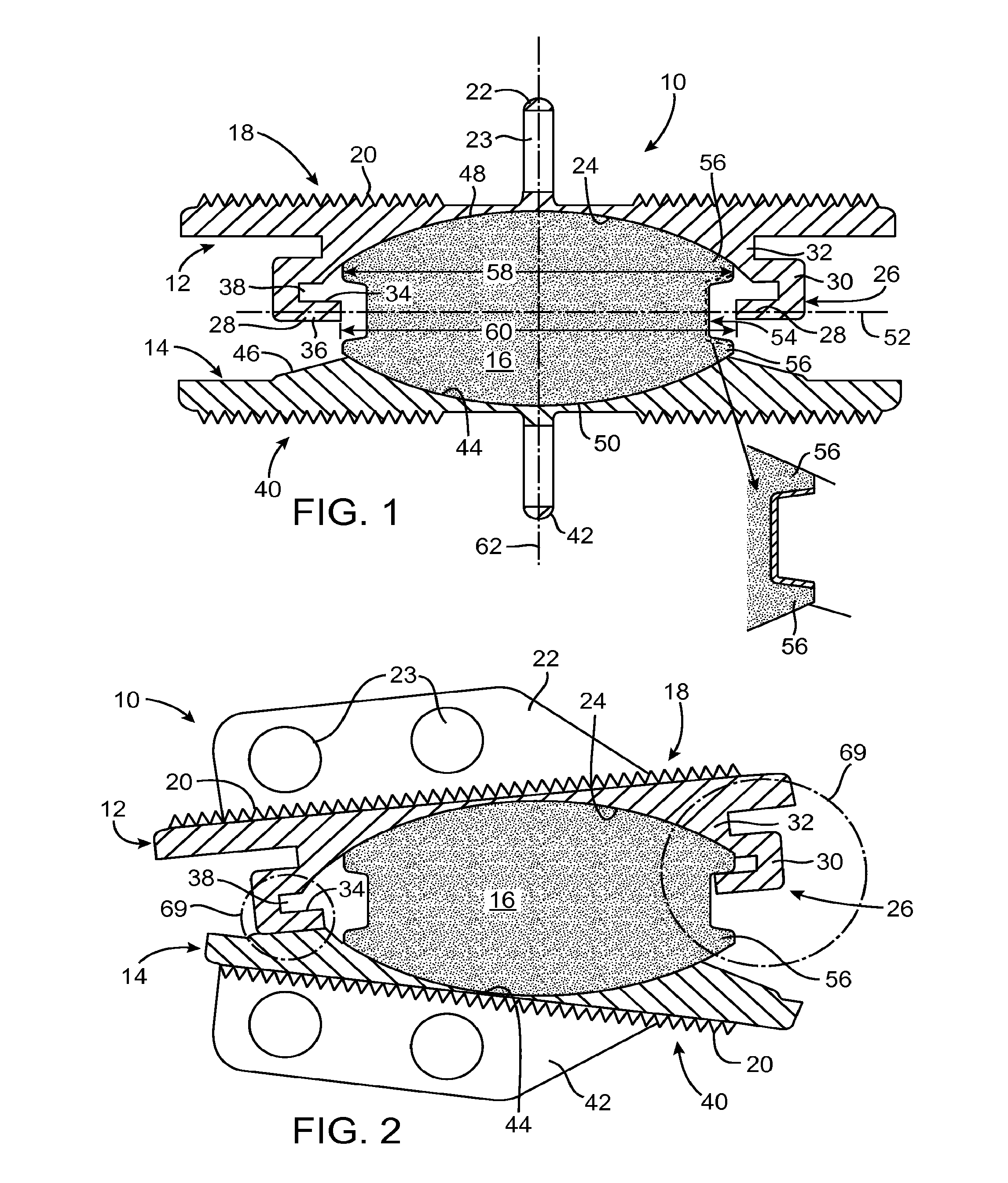 Prosthetic disc for intervertebral insertion