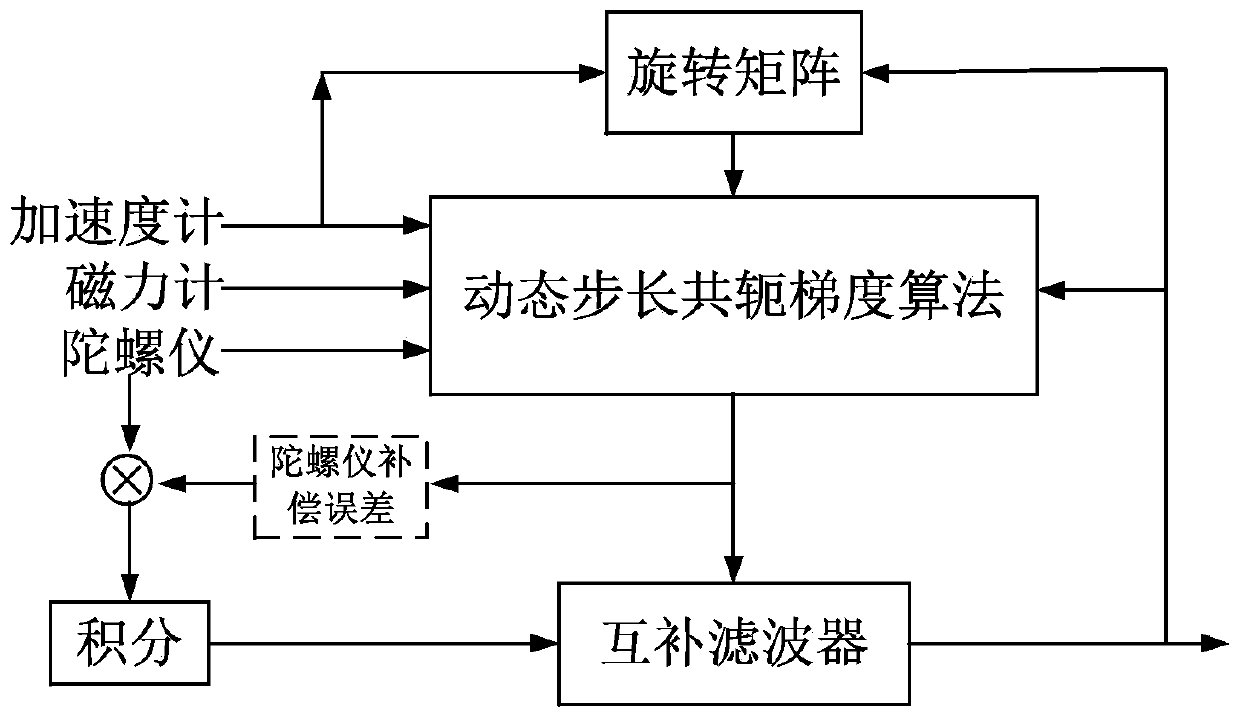 Conjugate gradient attitude solving method for abnormal gait recognition