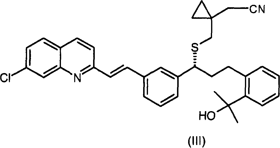 Process for the preparation of a leukotriene antagonist and intermediates thereof