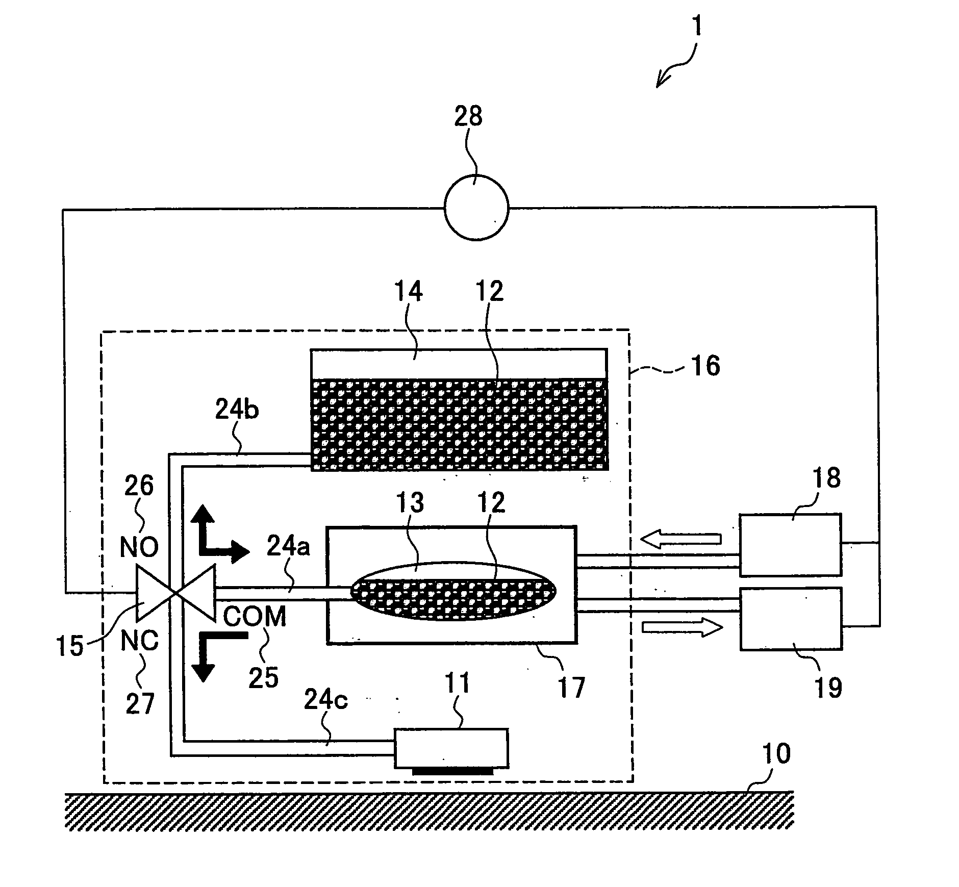 Ink-jet head device, ink-jet device, and ink-supplying method of ink-jet head device