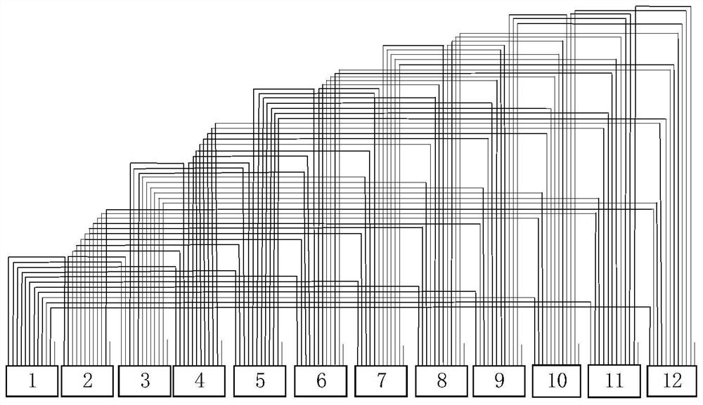 Standard interconnection unit and construction method and device of corresponding optical fiber interconnection system