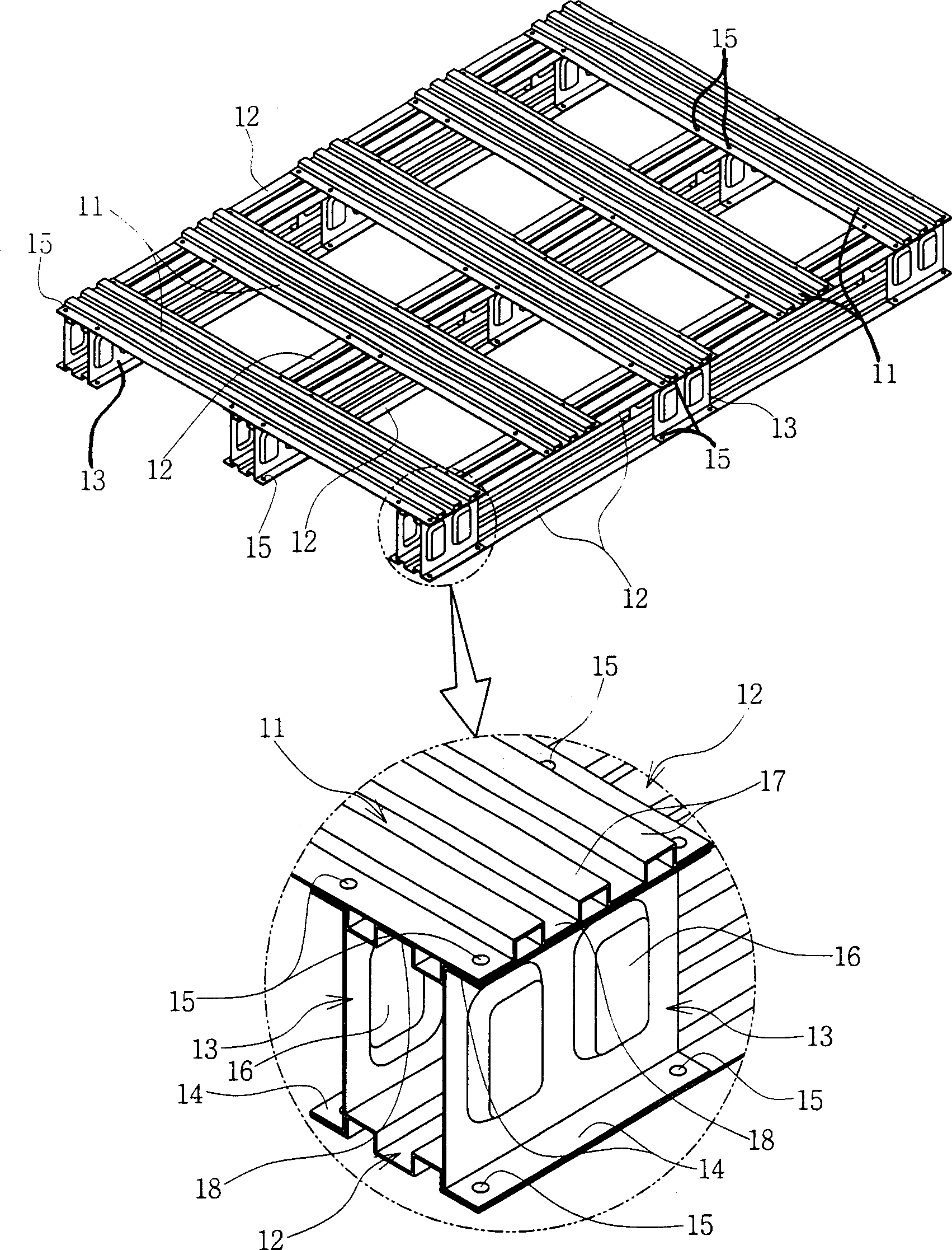 Steel support frame