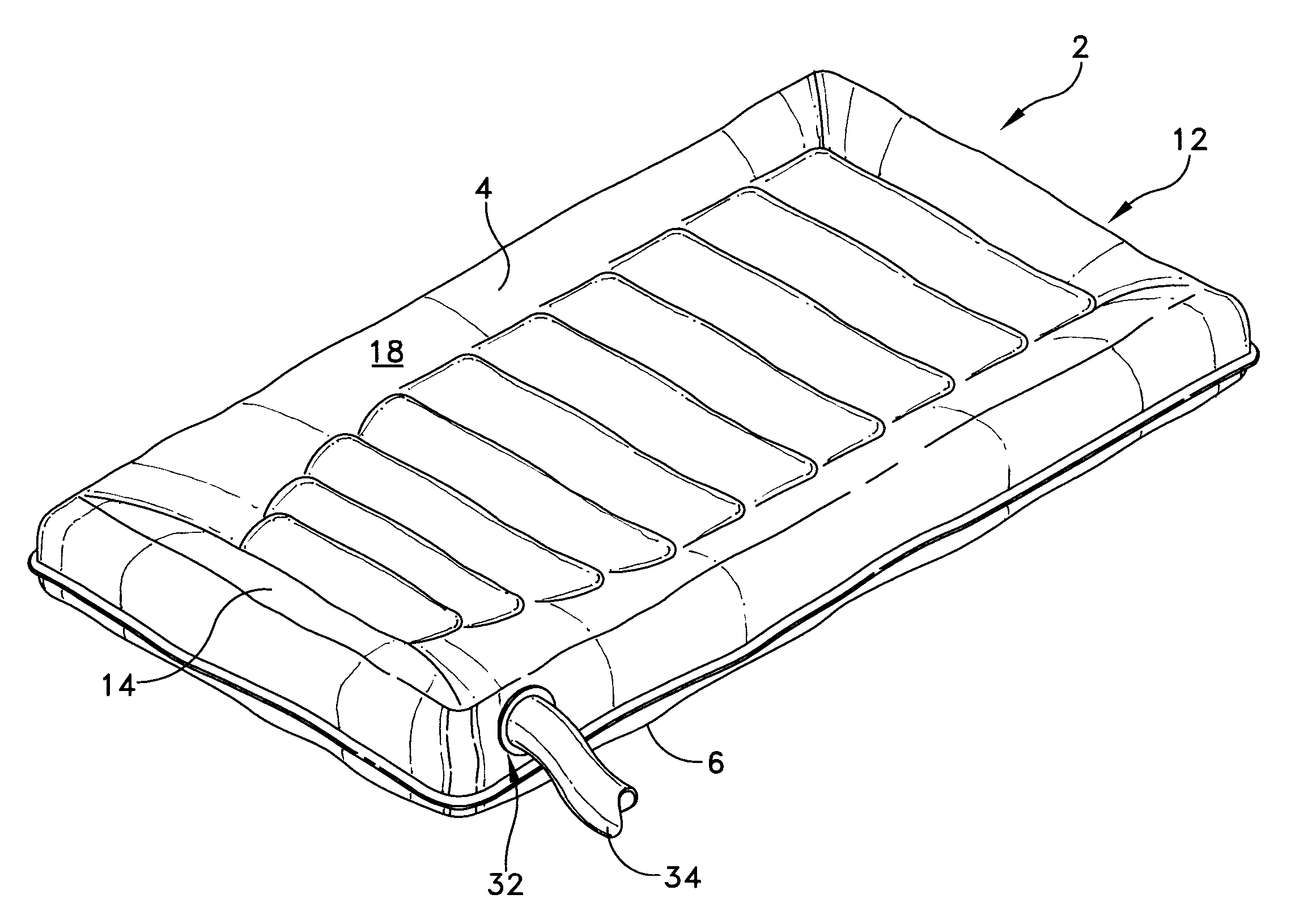 Single patient, personal use air mattress having a single perimeter seam