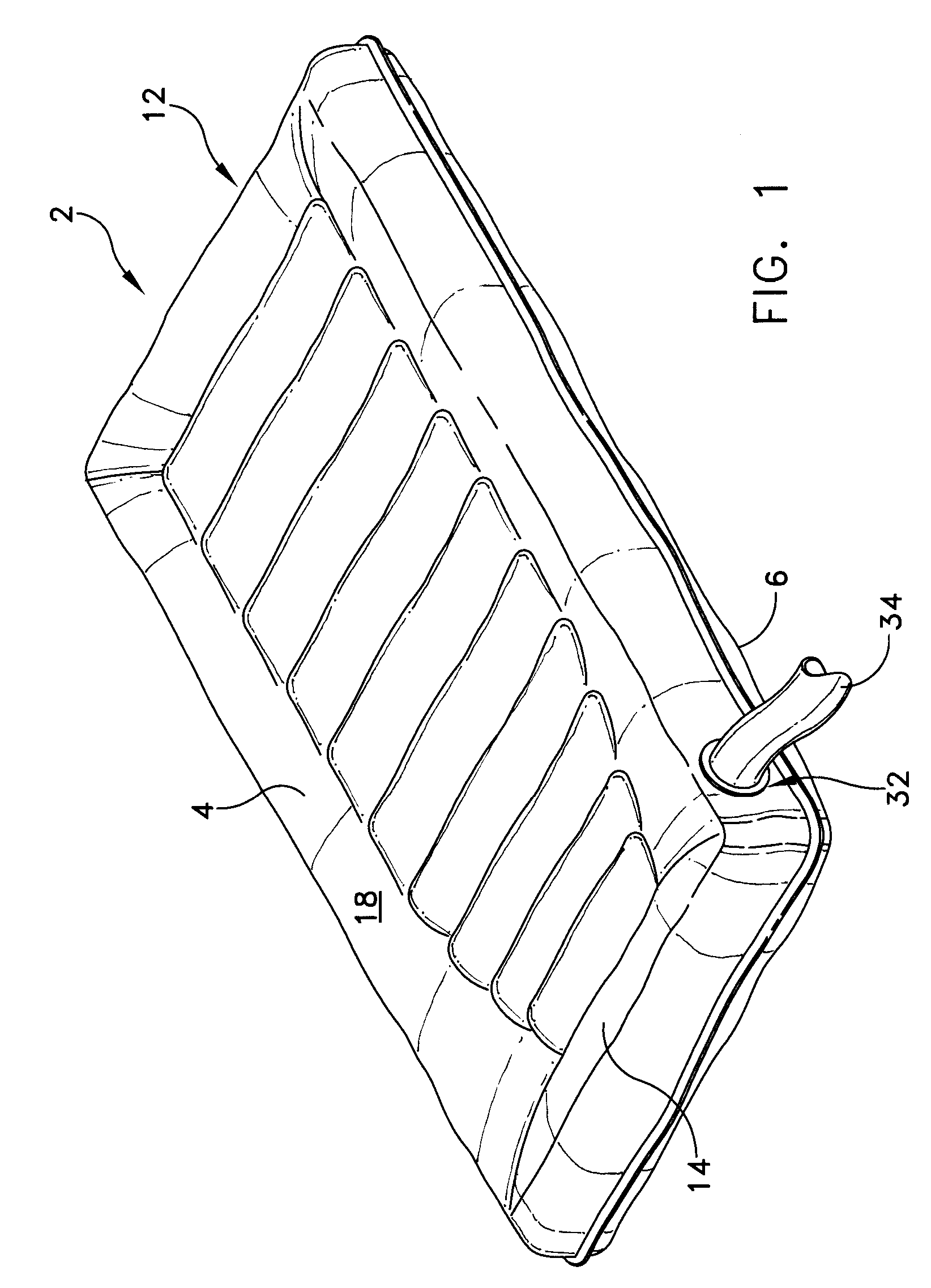 Single patient, personal use air mattress having a single perimeter seam