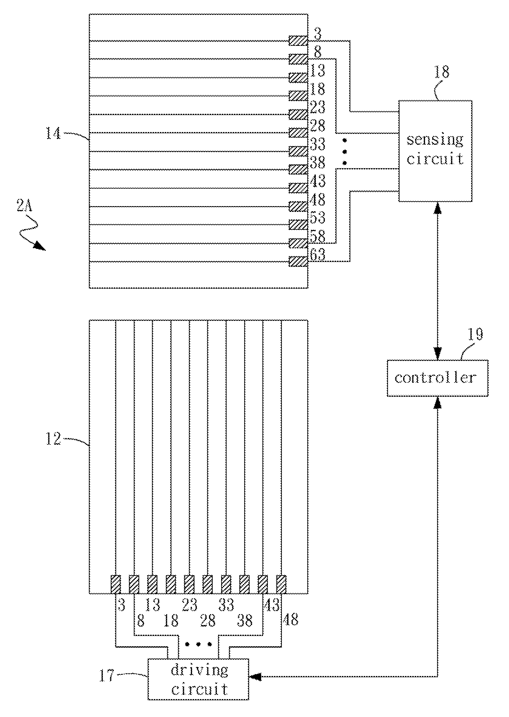 Touch panel and a method of locating a touch point of the same