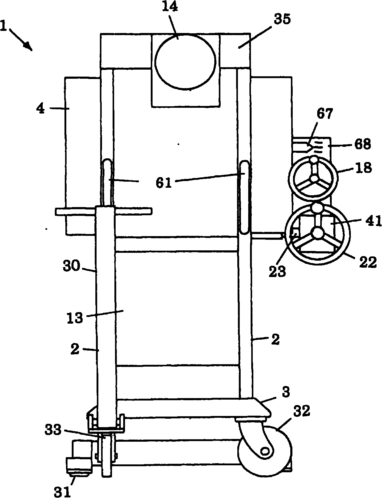 Lifter for main roller and method for transporting the main roller