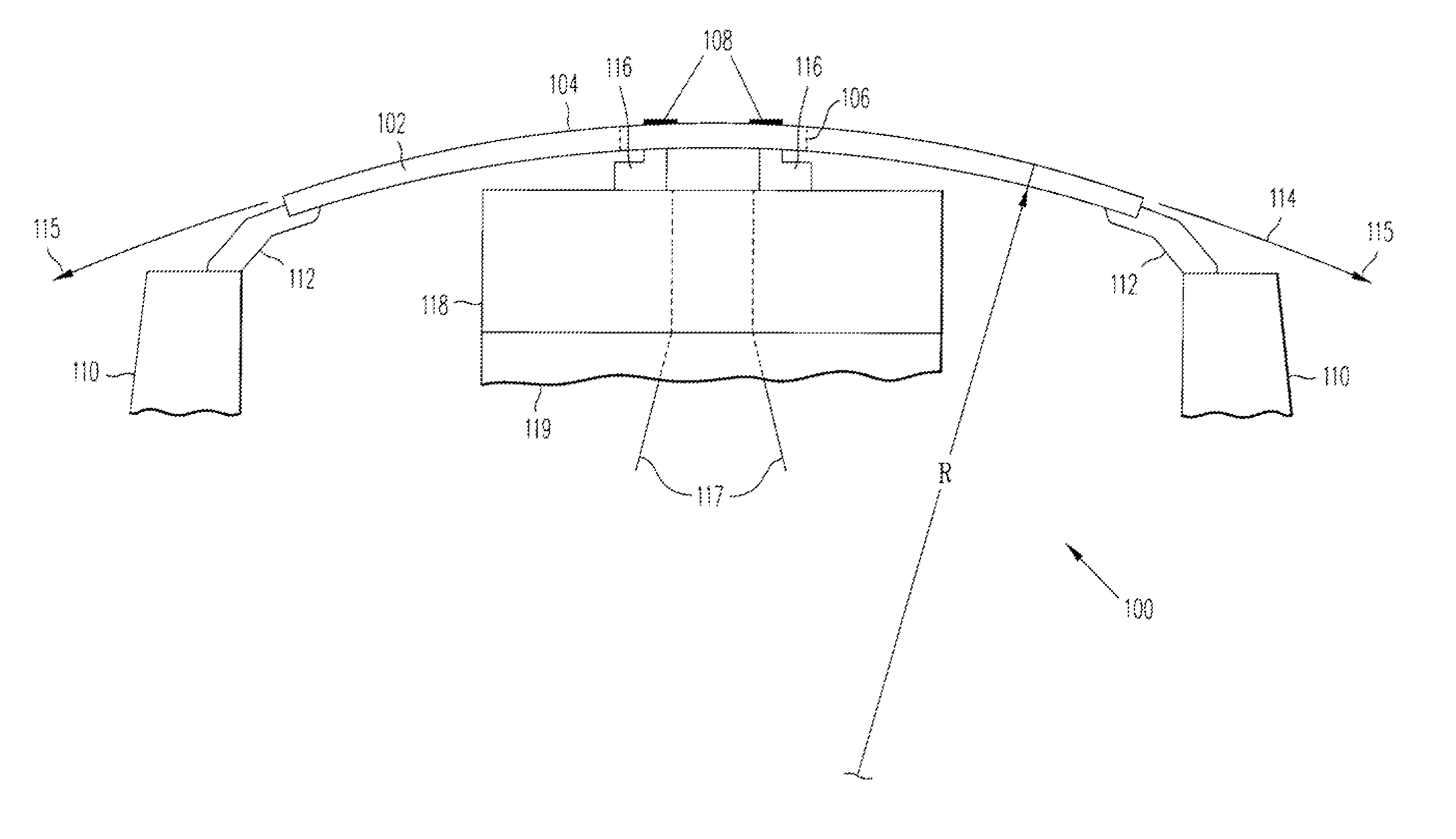 Tape head having a support plate with contoured surface