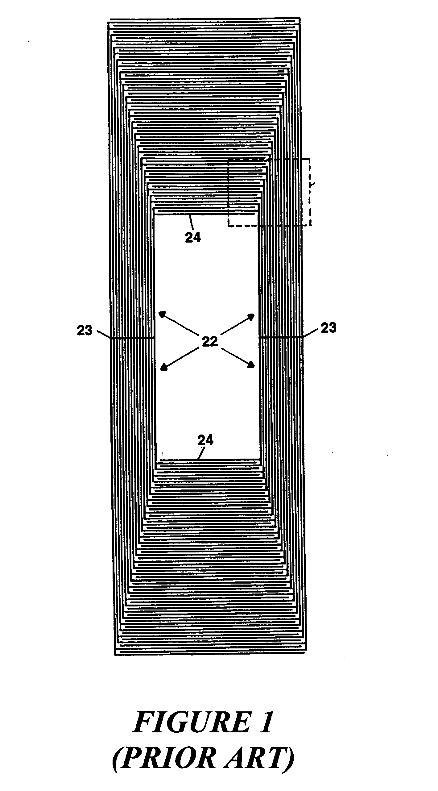 Planar NMR coil with gyromagnetic arc suppression