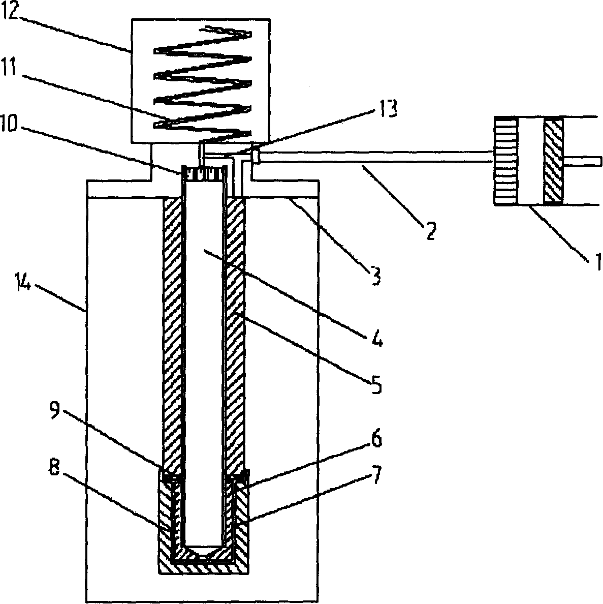 Dual-cooling-head slit-cooling coaxial neamal tube refrigerating machine