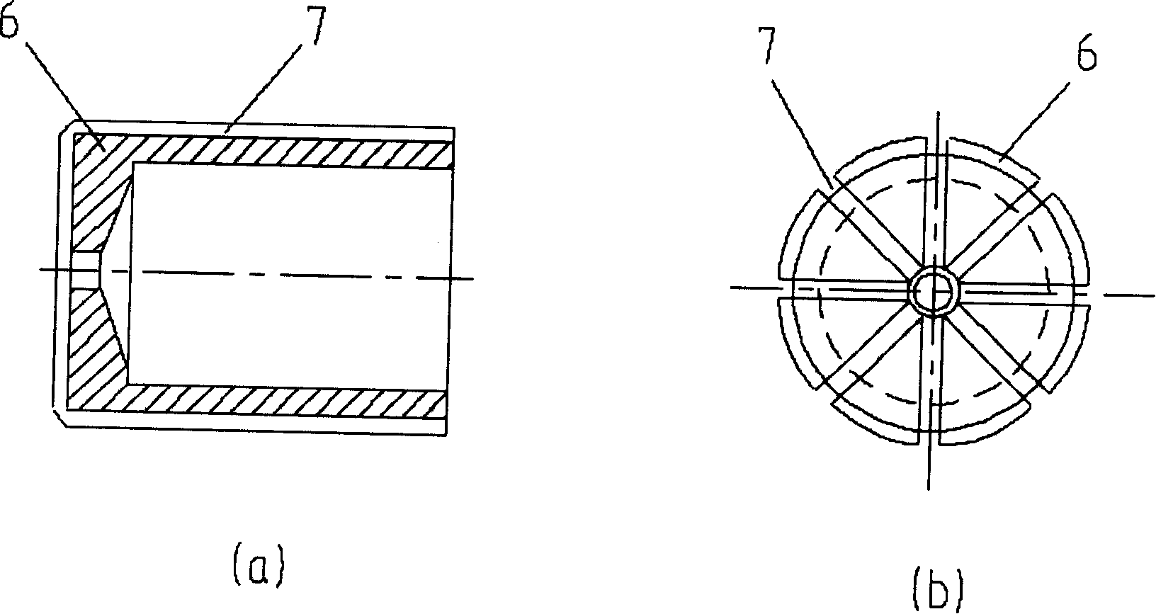 Dual-cooling-head slit-cooling coaxial neamal tube refrigerating machine