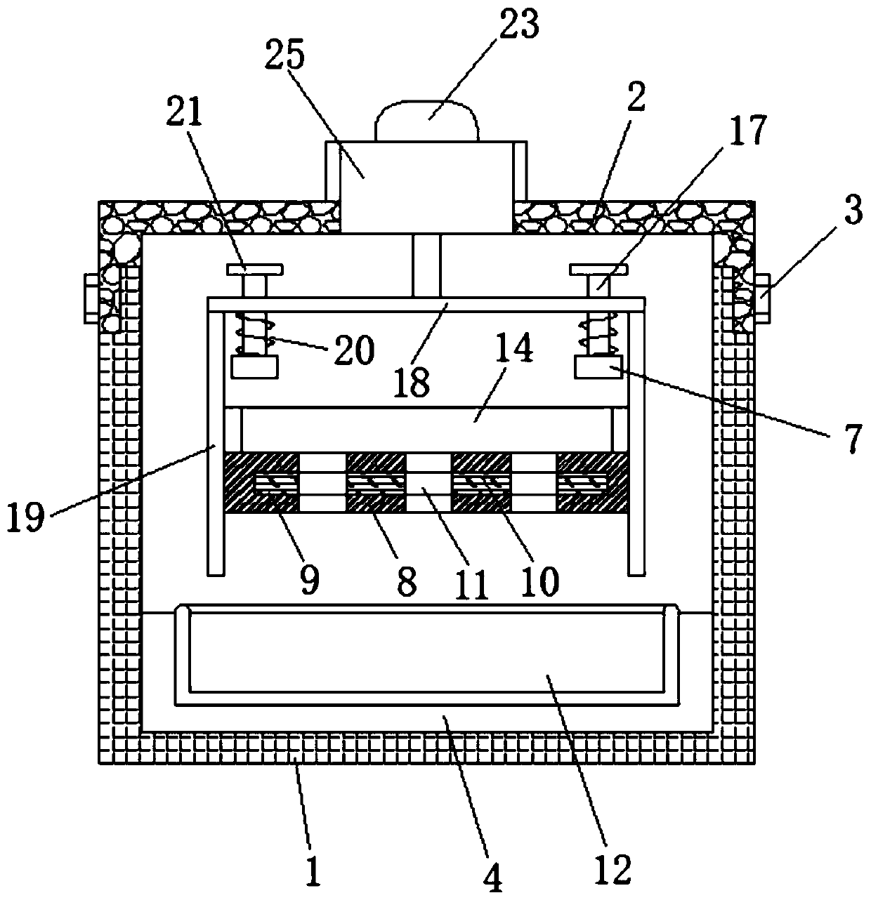 Sieving device with adjustable sieving holes for green plum processing