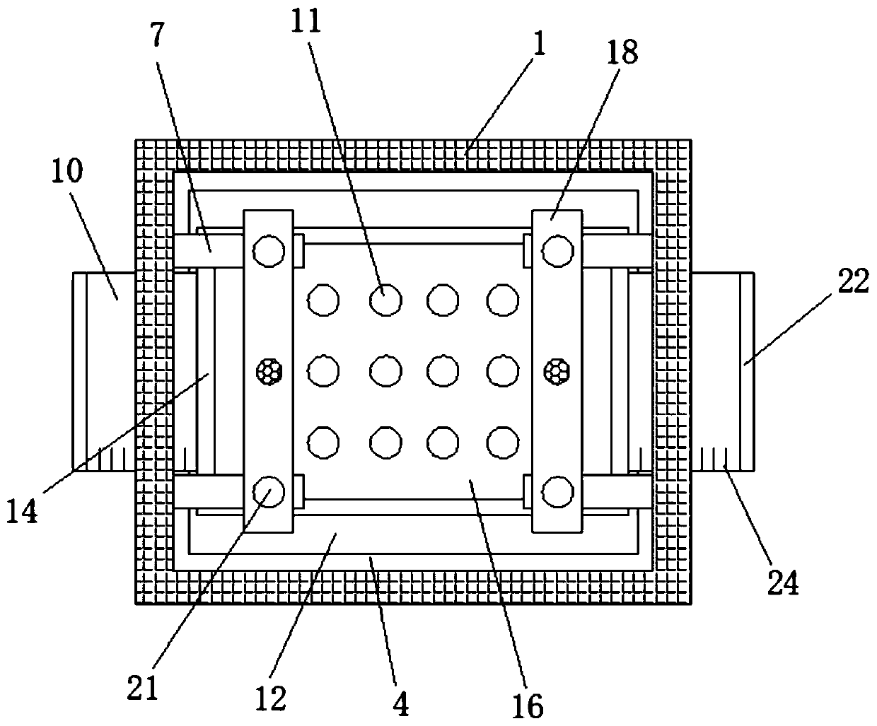 Sieving device with adjustable sieving holes for green plum processing