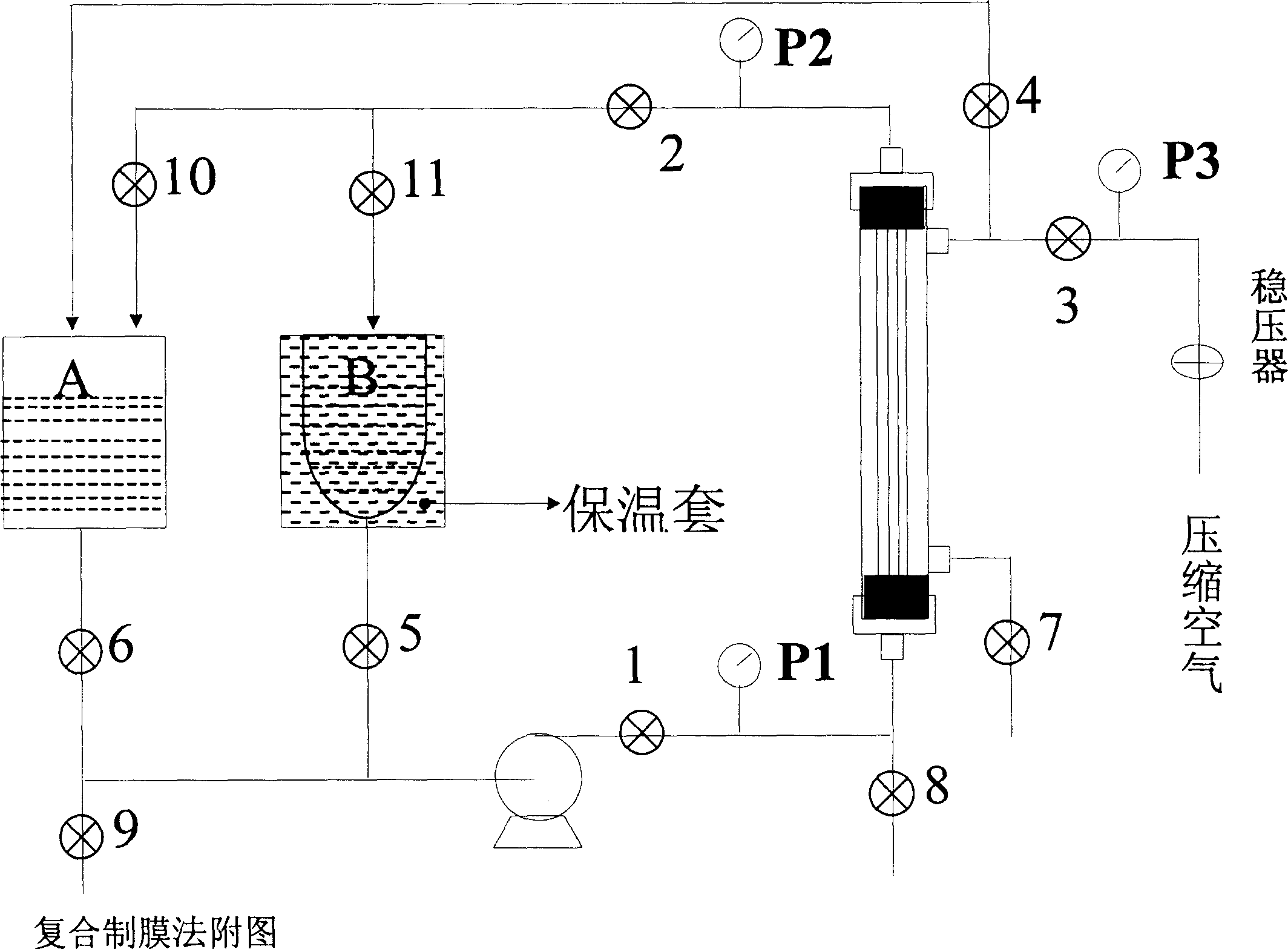 Method for preparing composite hollow fibre membrane